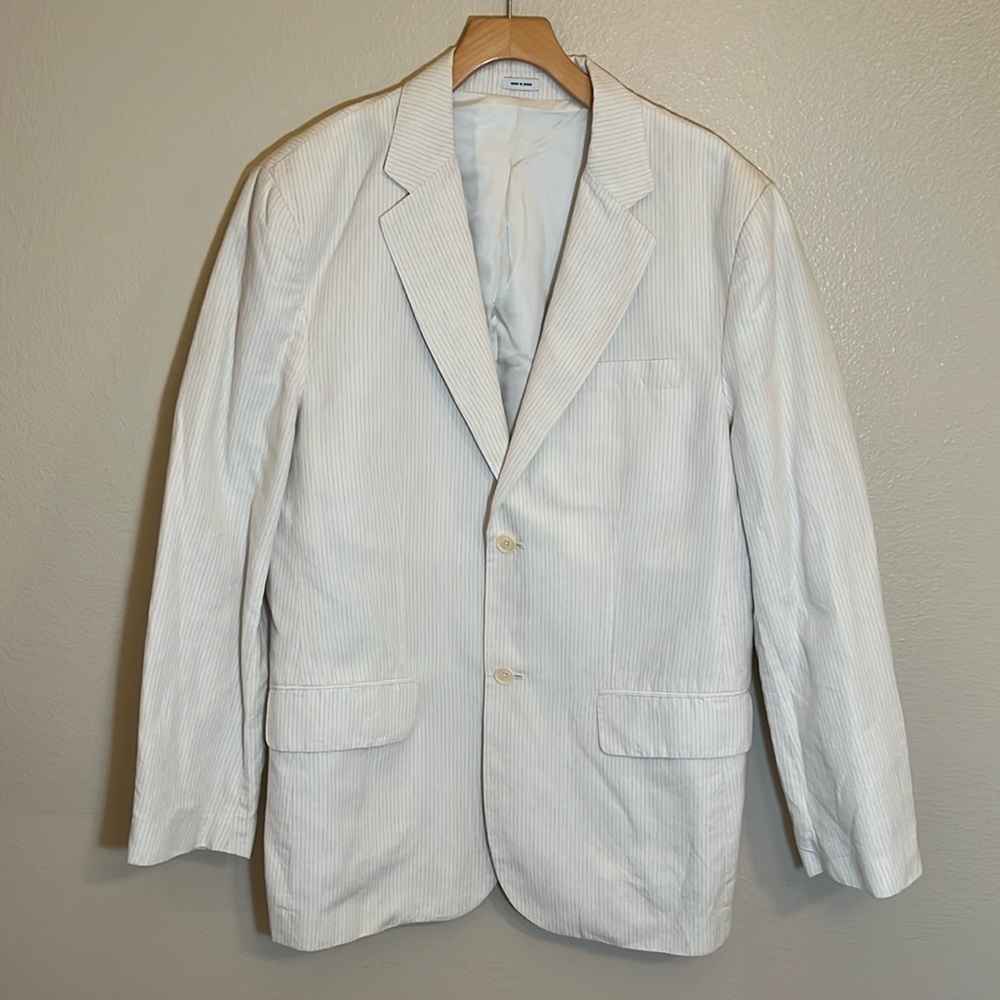 Calvin Klein White Striped Sport Coat Blazer